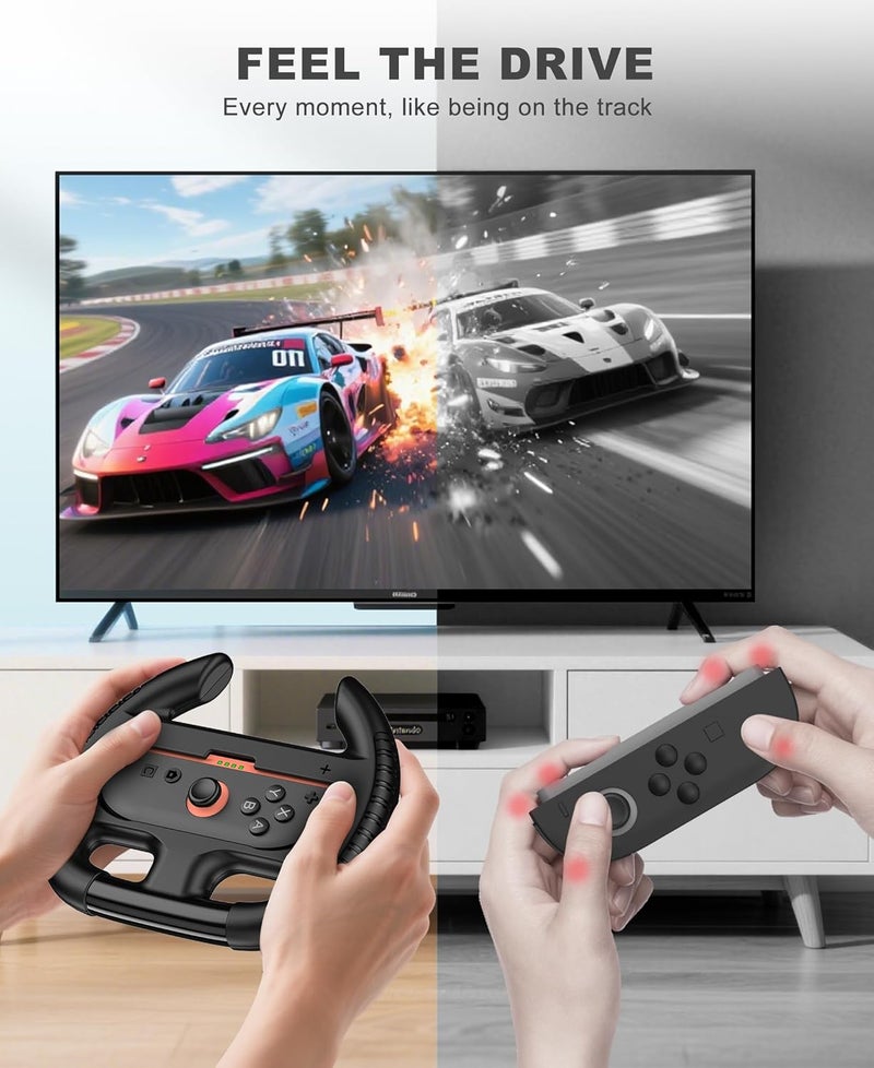 Larstylee 17 in 1 Switch 2 Accessories Bundle - Carrying Case, Screen Protectors, Charging Dock, Steering Wheel, Game Case, Stylus, Headphone, Stand, Protective Case for Joy Cons, Cable SKin - Image 3